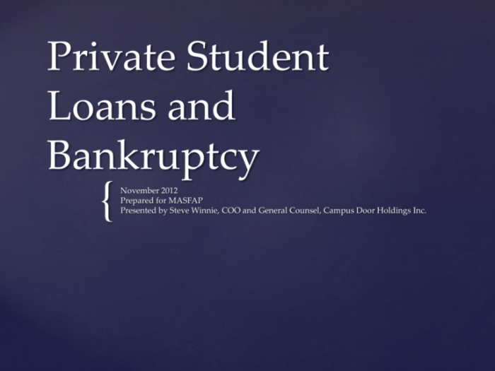 Loan debt bankruptcy discharges loans certain loophole