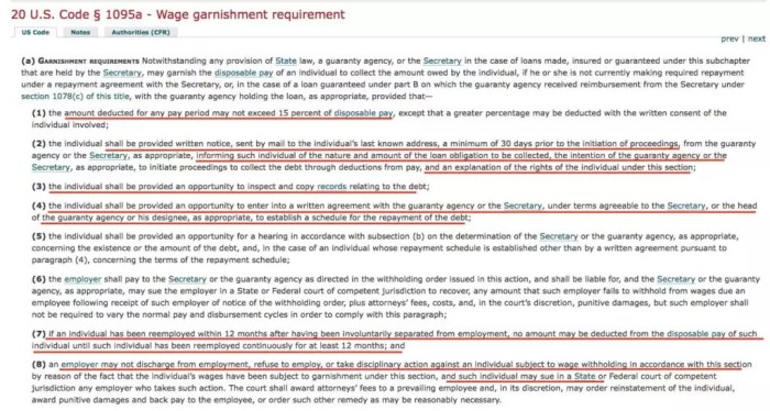 Student loan masterclass garnishment wage
