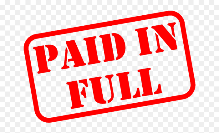 Paid full stamp off loan student transparent vhv