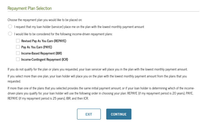 Repayment loan idr driven finder recertification