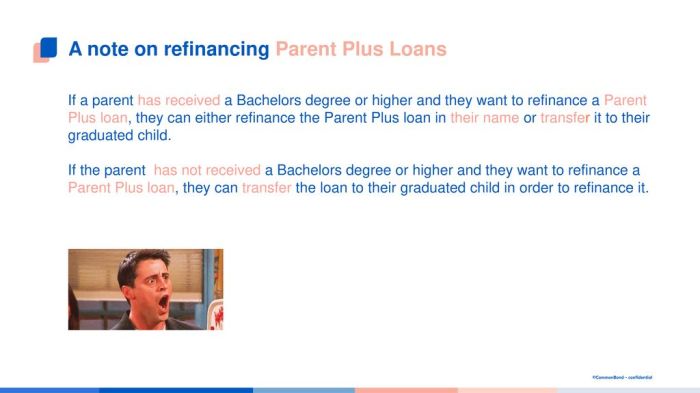 Refinance parent plus loan in student's name