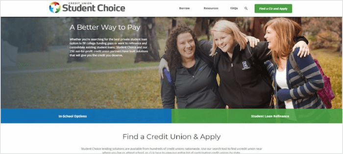Community choice credit union student loans