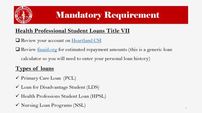 Health professions student loans
