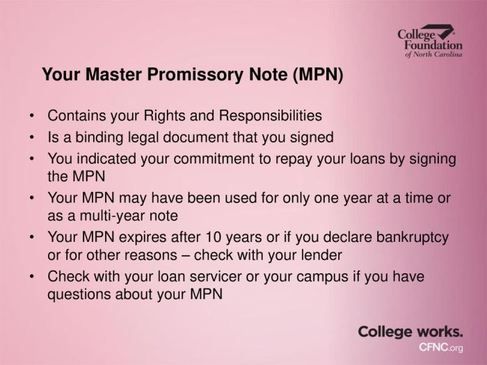 Student loan mpn