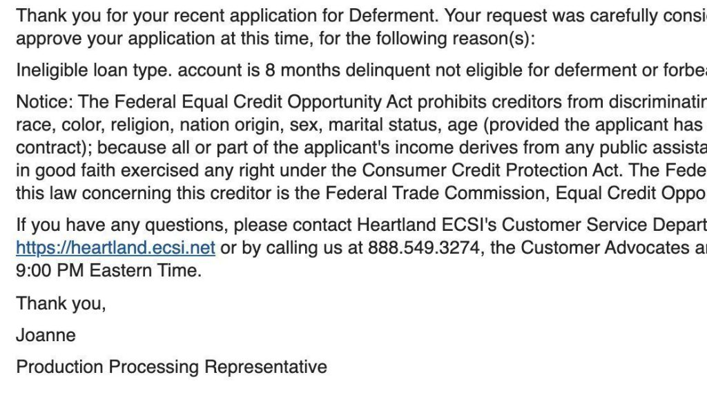 Student loan ecsi