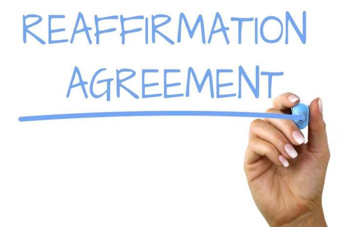 Reaffirmation agreement student loan