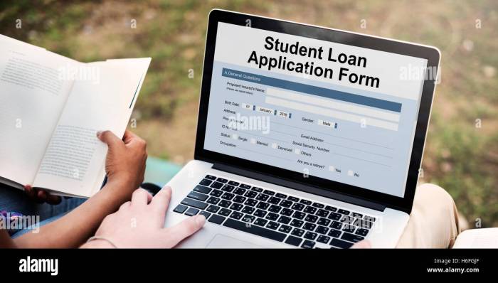 Registration loan application student concept form preview