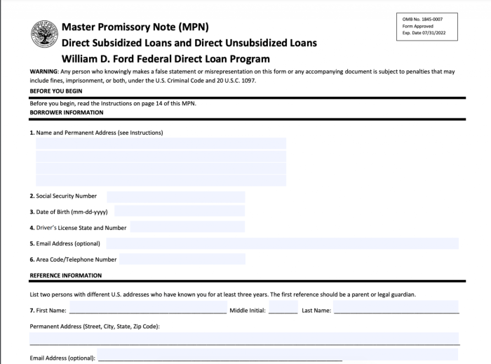 Promissory loans