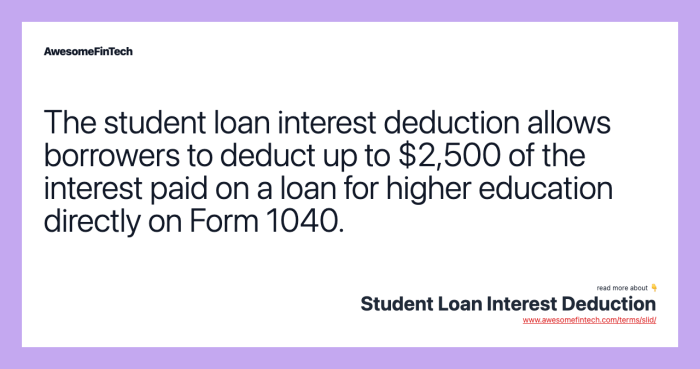 Tax loan deductions deduction education student credits