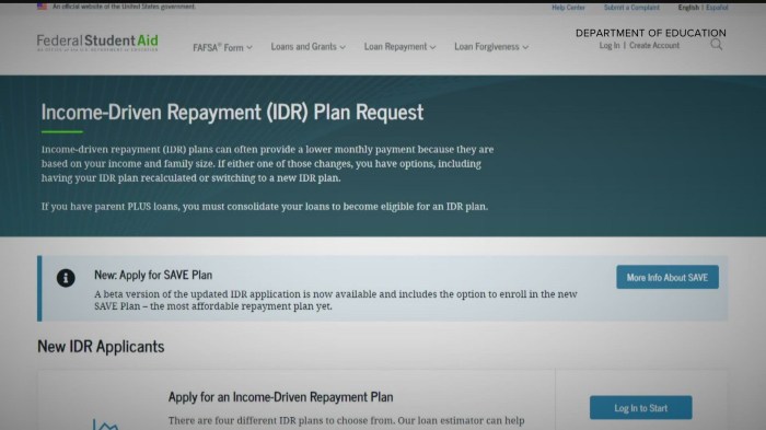 Apply for student loan save plan