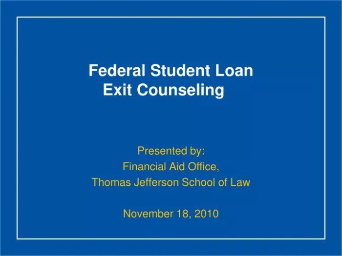 Student counseling loan exit read