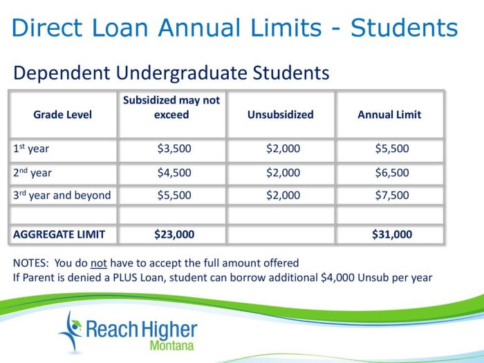 Loan limits federal loans