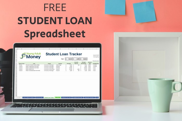 Student loan spreadsheet loans track ultimate